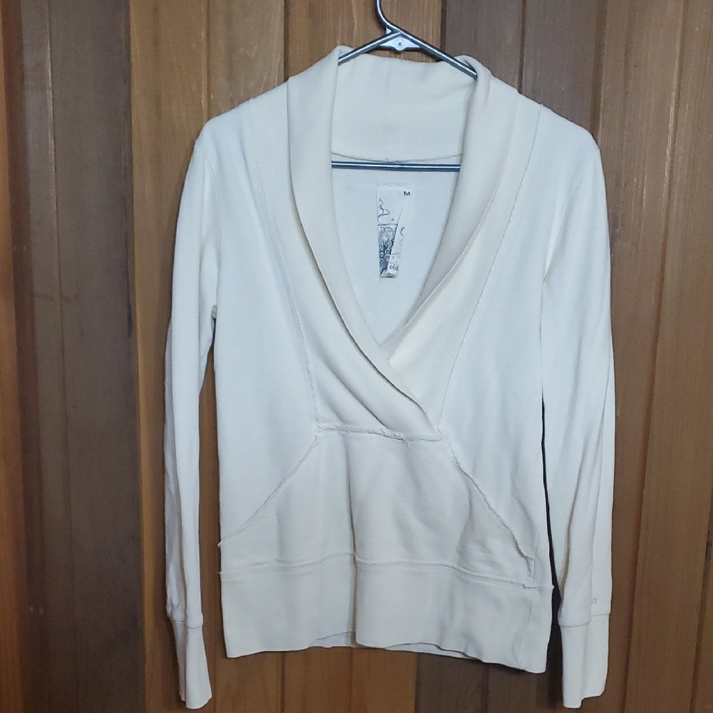 Talula by Aritzia Cream Shawl Collar Sweater